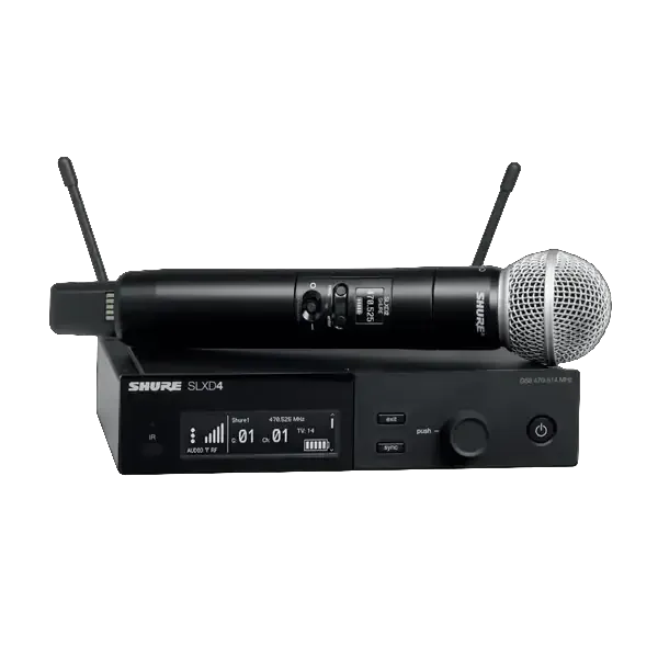 Bezdrátový mikrofon SHURE SLXD24E + ruční Shure SM58