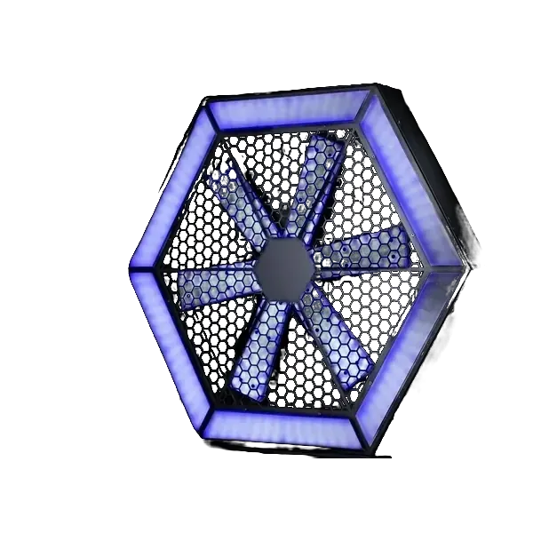 Šestiramenný background fan ventilátor LED RGB